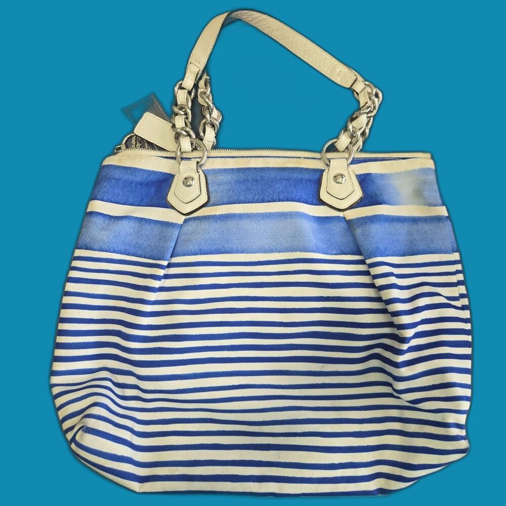 Coach Poppy Rocker Nautical Sequined Canvas Tote Bag - Picture 2 of 12
